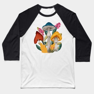 Whimsy Mushrooms in an autumn forest Baseball T-Shirt
